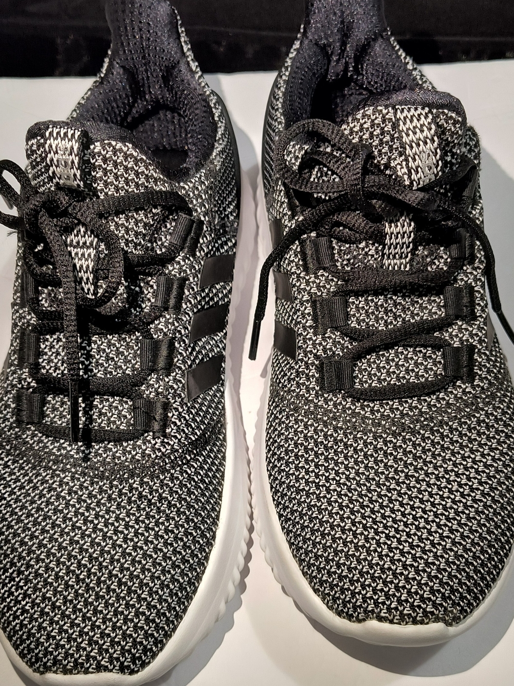 adidas Black and White Knit Kids Sneakers